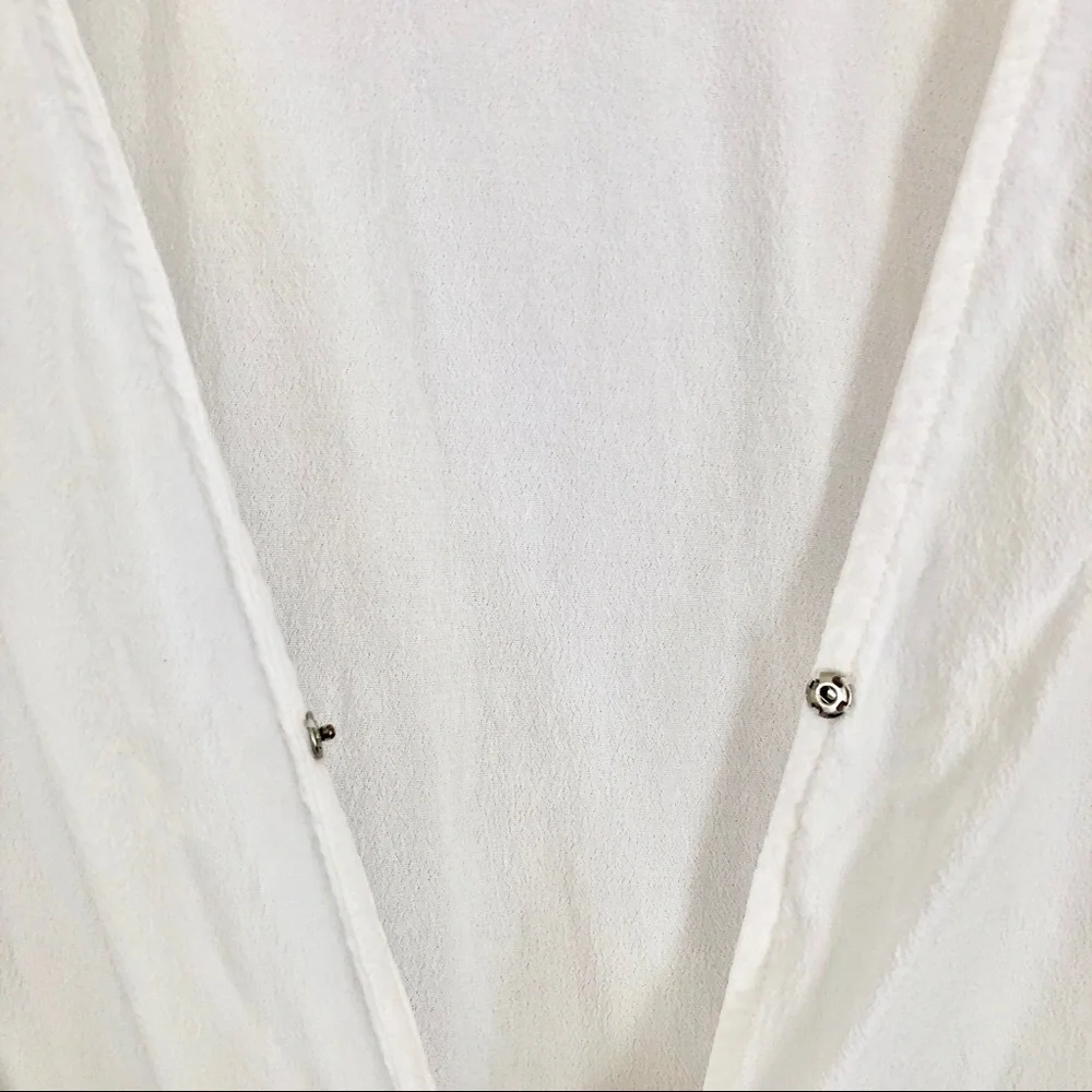 LOVERS + FRIENDS Surplice Wrap Long Sleeve Bodysuit in White - Picture 5 of 8